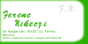 ferenc mikeczi business card